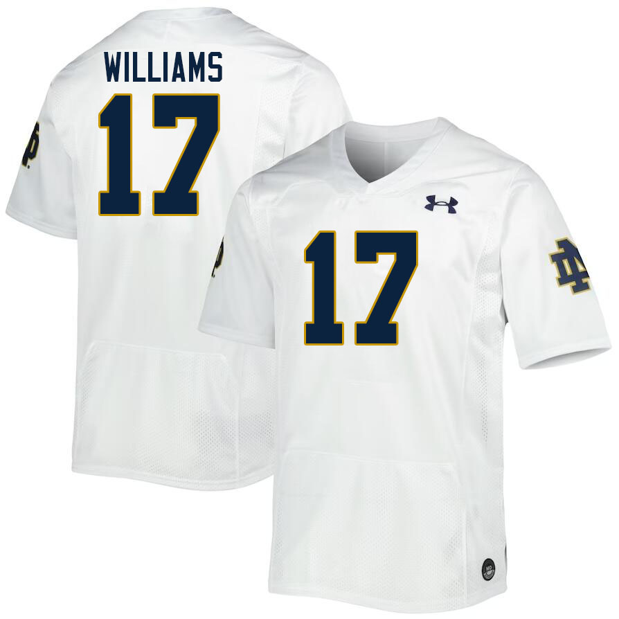 Men #17 Cam Williams Notre Dame Fighting Irish College Football Jerseys Stitched-White